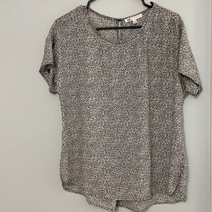 Black and white cheetah print blouse from DR2